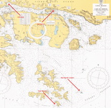 Karte vom Beaglekanal und der Bahía Nassau