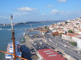 Blick zur Tejobrücke: Abschied von Lissabon und der Sedov